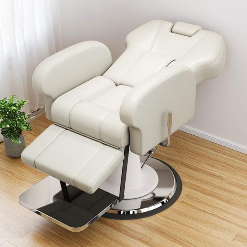 Reclining Barber Chair with Stain Resistant, Wingbacked Chair