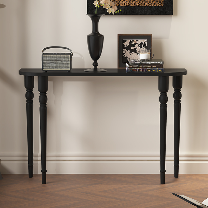 Ultra Modern Natural Wood Four Legs Console Table Desk with Ink Free Form Top