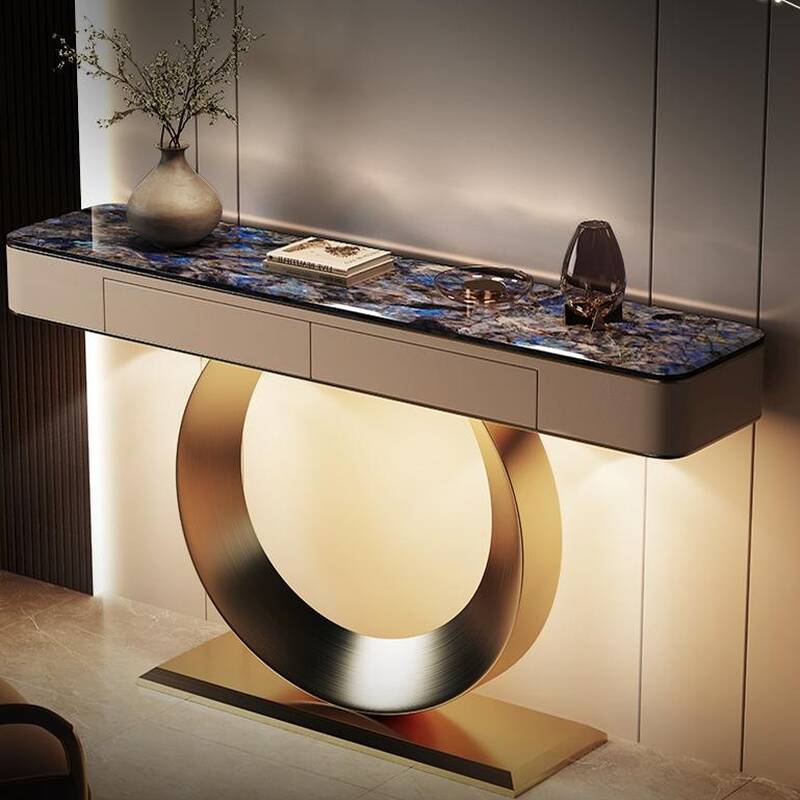 Azure Spar Console Table Desk with Soft Close Drawer Glides
