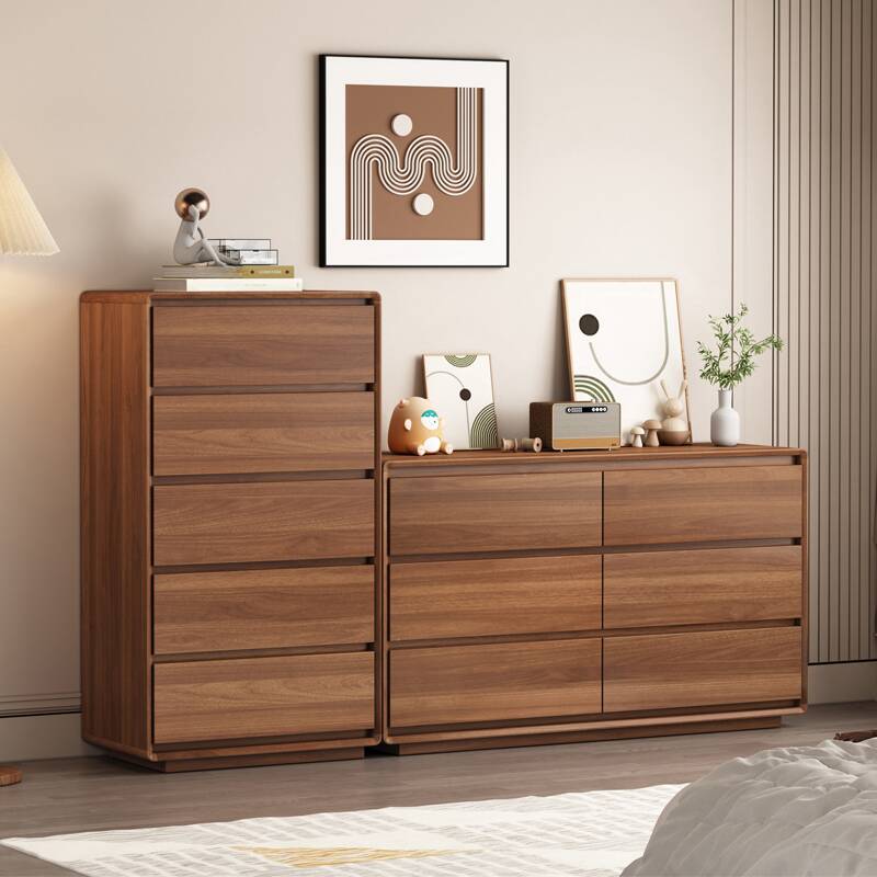 Modern Simple Style Wood Bachelor Chest Adaptable Horizontal/Vertical Orientation