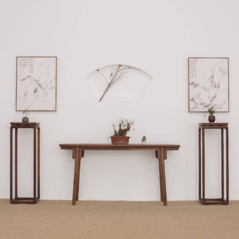 Modern Cocoa Timber Four Legs Rectangular Hallway Table