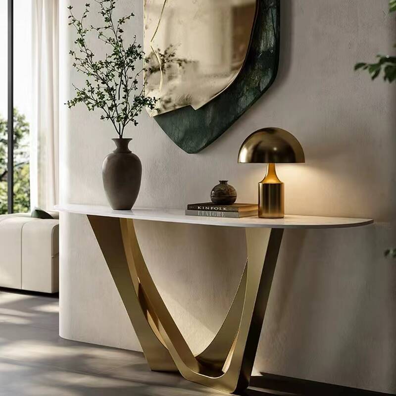 Trendy/Lavish Asymmetrical Stone Top Aesthetic Scratch-immune Stain Resistant Console Unit