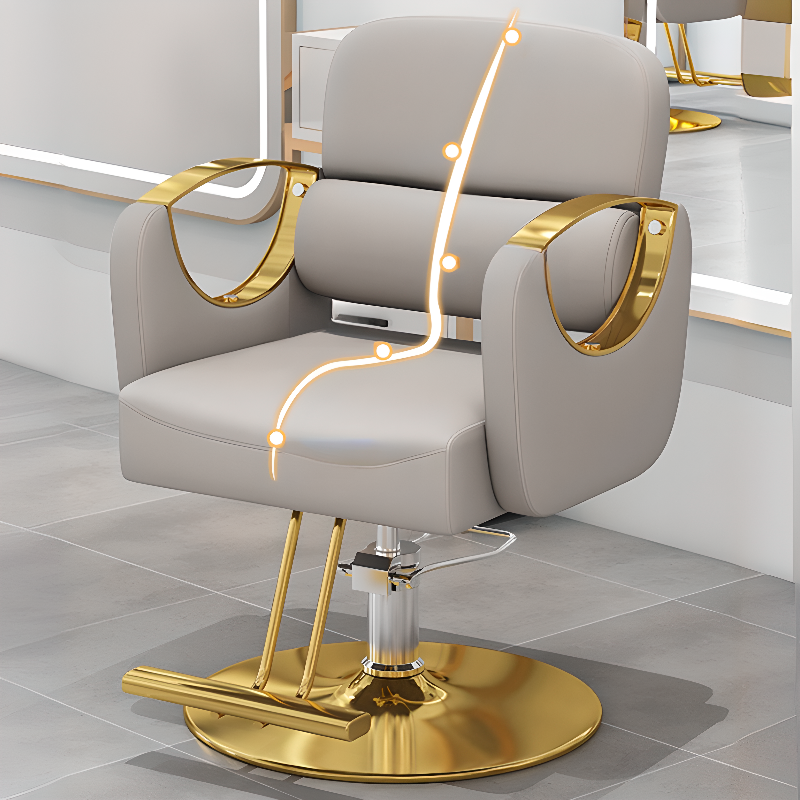 Adjustable L-Shape Solid Colour Stainless Steel Styling Chair with Footrest