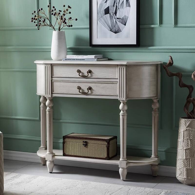 Timber Free Form Hallway Table with 2 Drawers