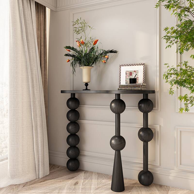 Ash Wood Three Legs Hallway Table with Live Edge