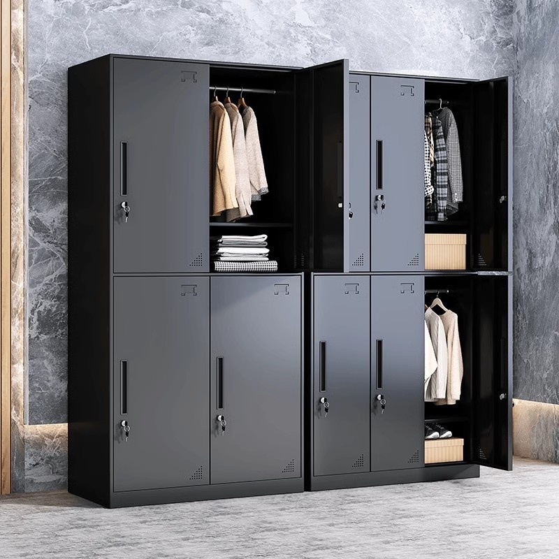 2-layer/3-layer/4 Tiers 3-Wide/2-Wide Installation Required Employee Lockers with Nine Compartments/8 Compartments/6 Compartments, Ventilated/Clear Doors and Looking Glass, Partial Assembly Needed