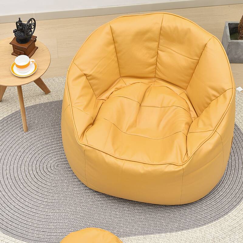 Solid Colour Bean Bag Set in Light Gray/Light Green/Apricot, Fabric Blend with Change Bag Option, Removable Pre-Filled Cover