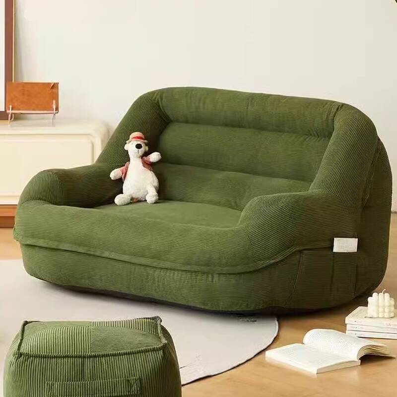 Expanded Polypropylene Beans Pre-Filled White/Crimson/Olive Green Solid Colour Corduroy Bean Chair with Removable Cover, Bean Bag Chair