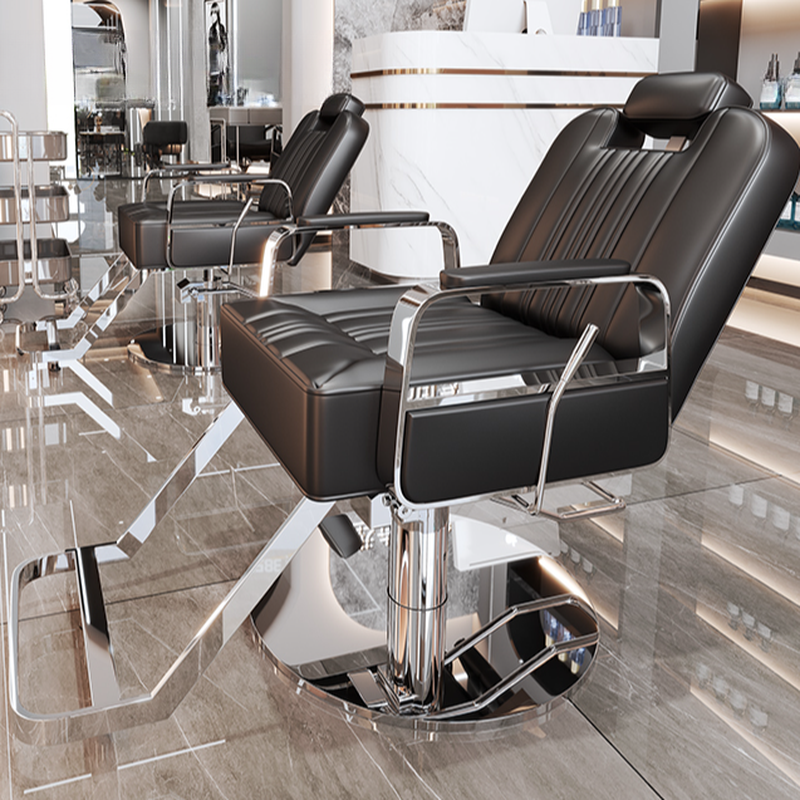 Square Stain Resistant Reclining Barber Chair
