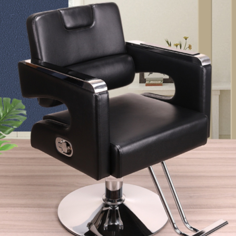 Square Barber Chair with Ventilated Back and Stain Resistant Reclining Features