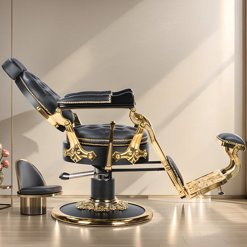 Circular-shaped Barber Chair with Ventilated Back and Stain Resistant Rotating Features