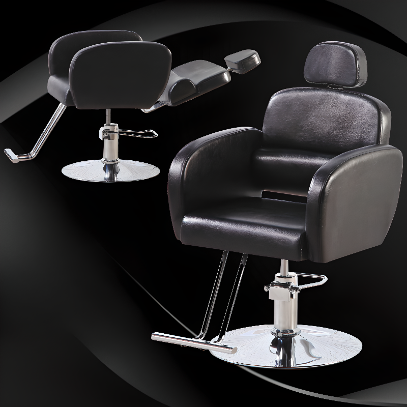 Square Exposed Back Hydrophobic Rotating Barber Chair