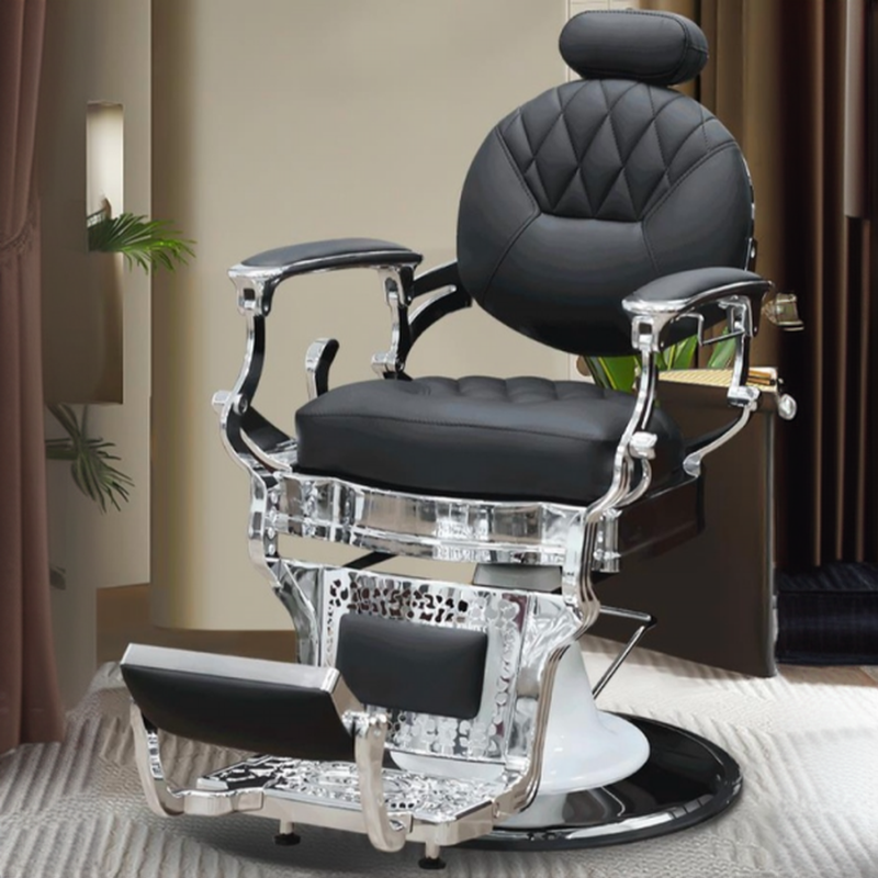 Circular-shaped Exposed Back Hydrophobic Rotating Barber Chair