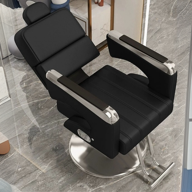 Stain Resistant Square Reclining Barber Chair with Armrest