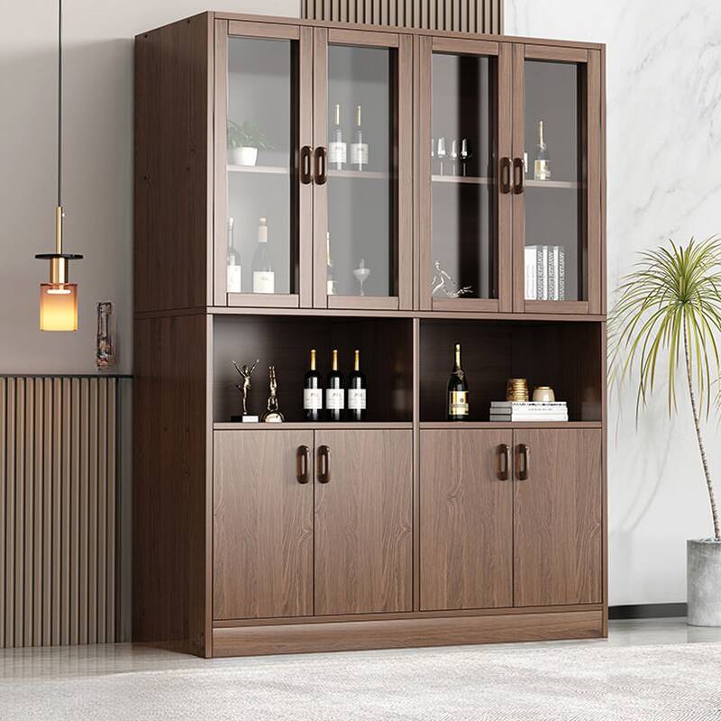 Flooring China Cabinet with 5 Shelves, 8 Doors, and Unsheltered Storage