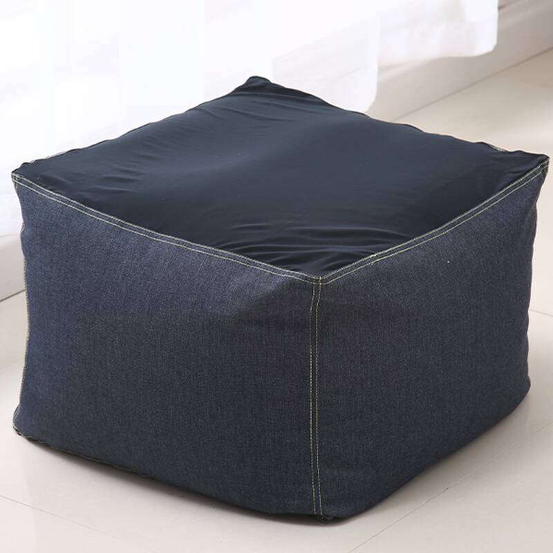 Pre-Filled Bean Bag Chair Azure/Peony/Cream Canvas Beanbag Shape Chair Seats 1 with Removable Cover, Fill Included