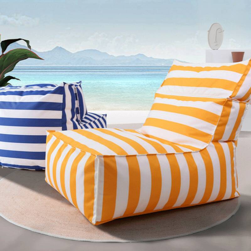 Colourful Striped Fabric Blend Bean Bag Lounger for Relaxing Comfort