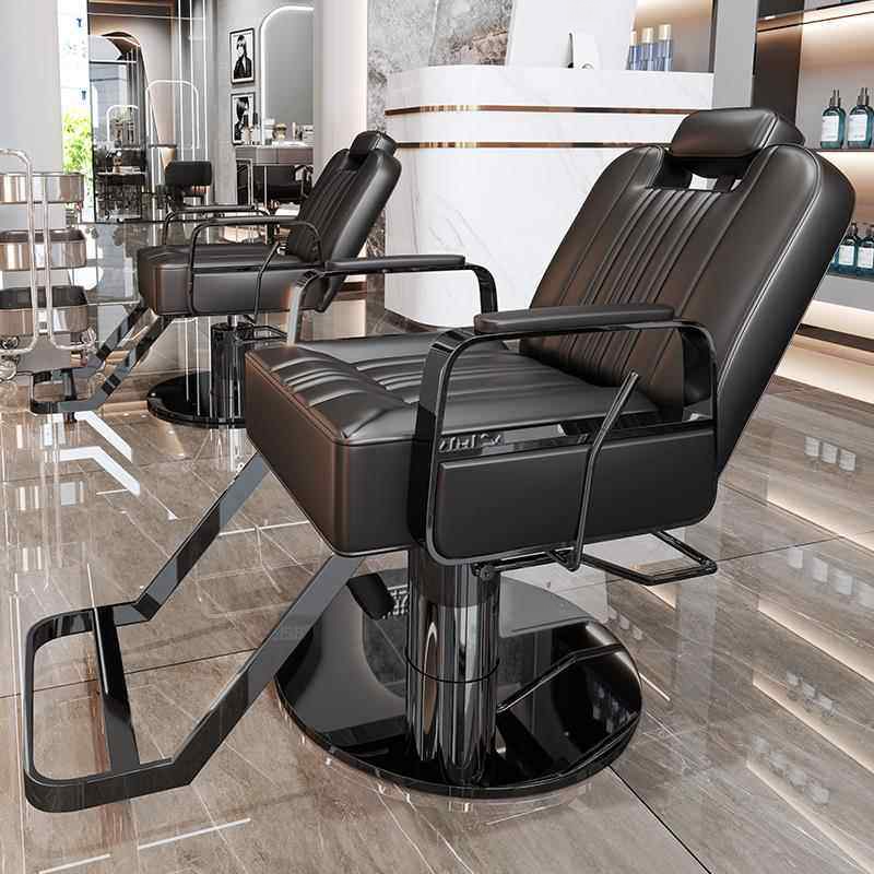 Square Stain Resistant Barber Chair with Variable Backrest and Reclining Feature