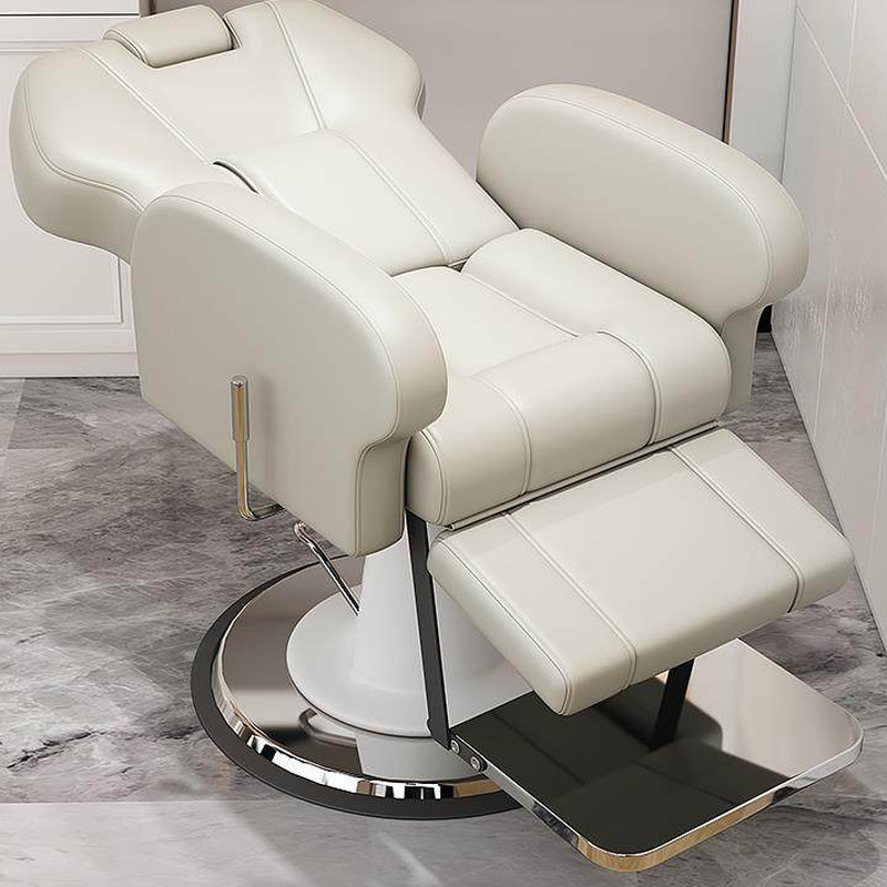Square Grey/Chalk/Amber Colour Swivel Barber Chair