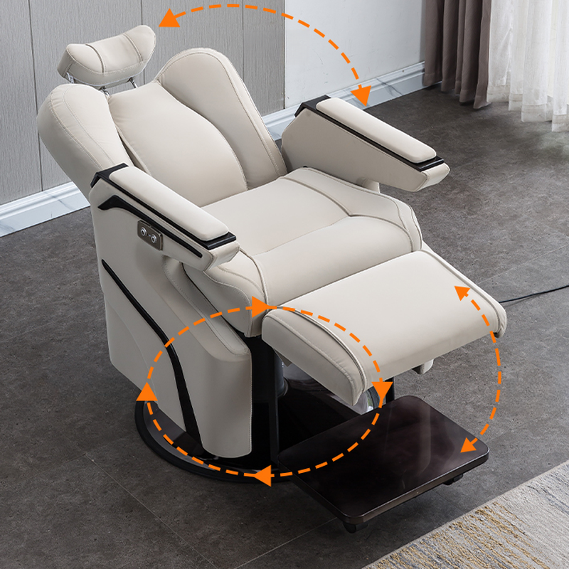 Square Swivel Motorized Reclining Barber Chair for Premium Comfort