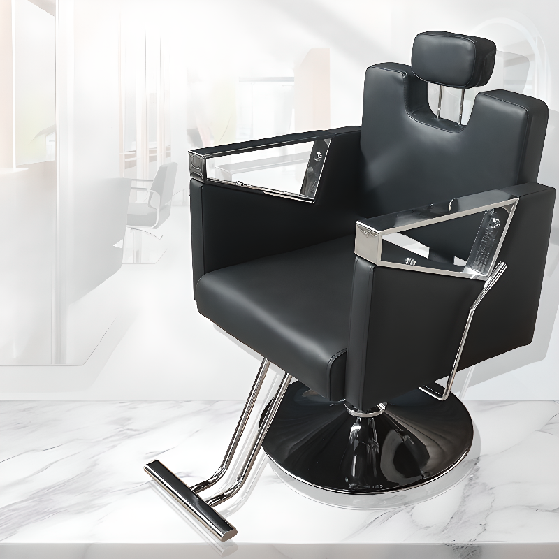 Moves Up and Down Stain Resistant Swivel Barber Chair with Pushback