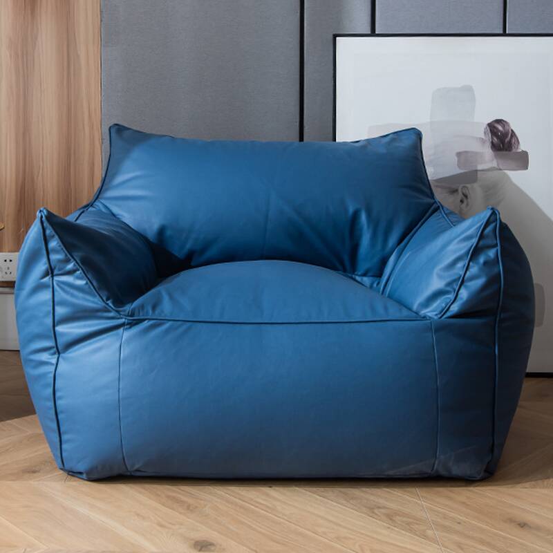 Pre-Filled Lemon Colour/Gray/Tangerine Colour Solid Colour Canvas Bean Bag Sofa/Bean Bag Set with Removable Cover and Bean Bag Chair/Ottoman, Fill Included