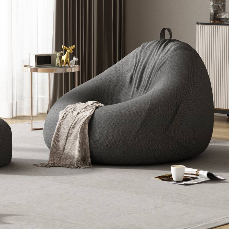Versatile Bean Bag Set with Flannel Upholstery, Ottoman Option, Movable Design, and Built-in Storage Container