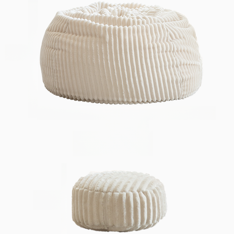 Expanded Polypropylene Beans Pre-Filled Gray Flannel Solid Colour Bean Bag Set/Beanbag Chair with Zipper Closure and Removable Cover