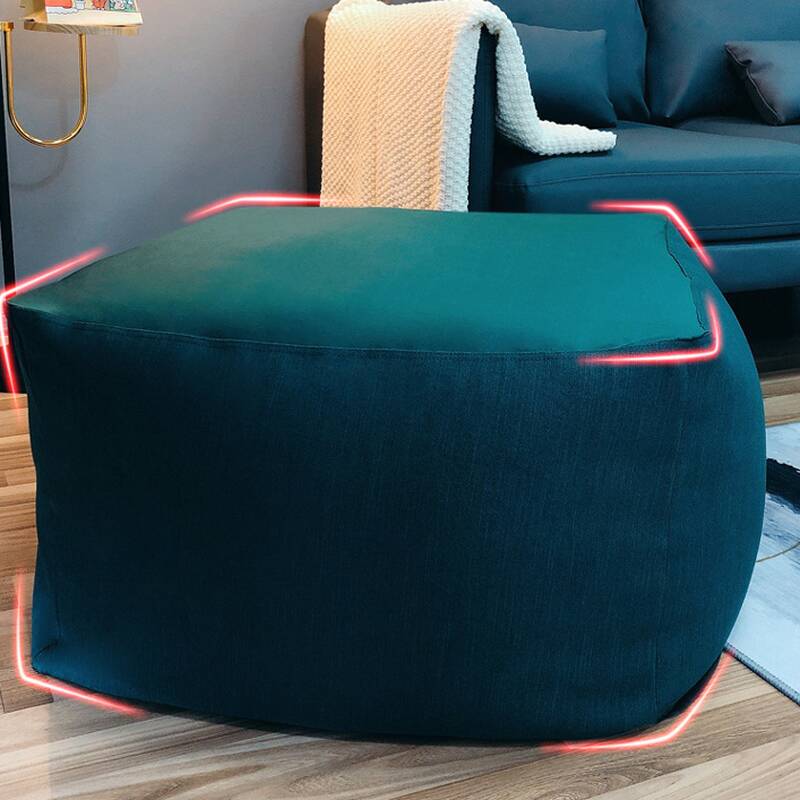 Solid Colour Beanie Chair in Gray/Yellow/Auburn Cotton Blend, Bean Bag Chair Style, with Fill, Pre-Filled, and Removable Cover