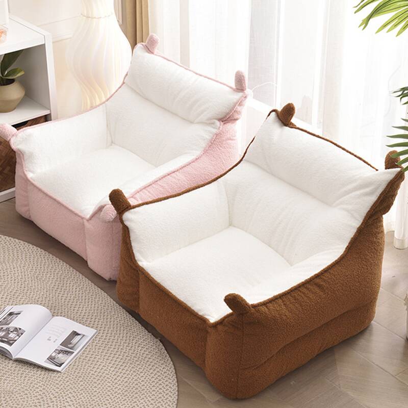 Solid Colour Black/White/Orange Bean Bag Set, Seats 1, with Fill Included