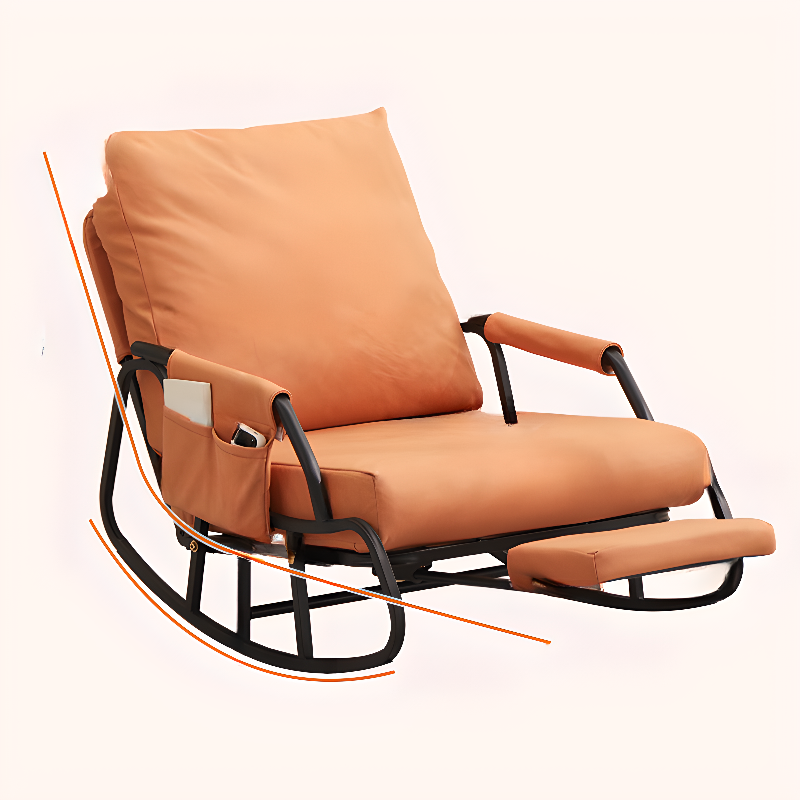 Modish Upholstered Rocking Chair - Scratch-proofed, Track Arm