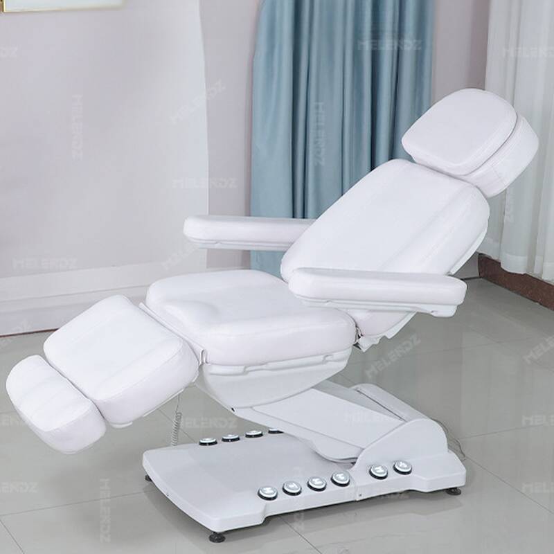 White Iron Multi-levelled Rectangular Massage Bed with Curved Base