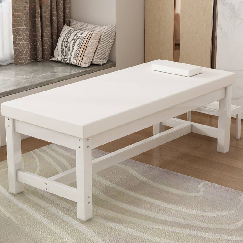 White Facial Bed with Fixed Height Steel Rectangle Slab Base, Includes 1 Chair