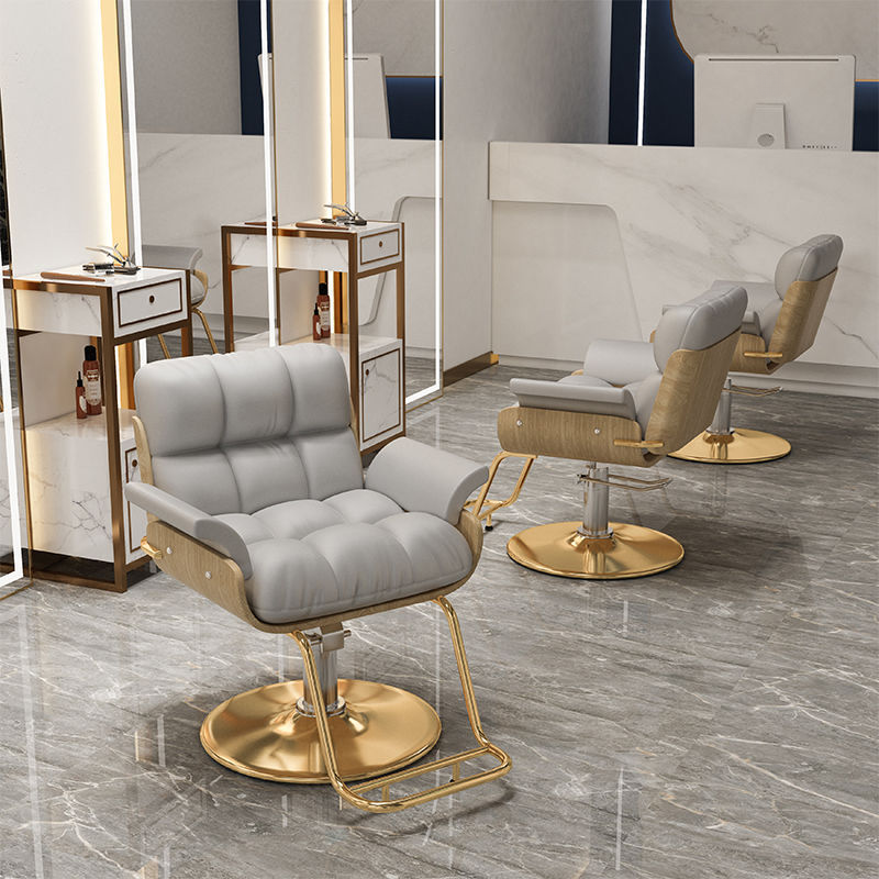 Adjustable Height L-Shape Solid Colour Styling Chair with Solid Back Timber Frame and Footrest