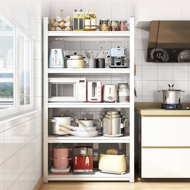 White Trendy Fireproof Steel Cabinet Storage Shelf Rack with Shelves, Vertical Installation