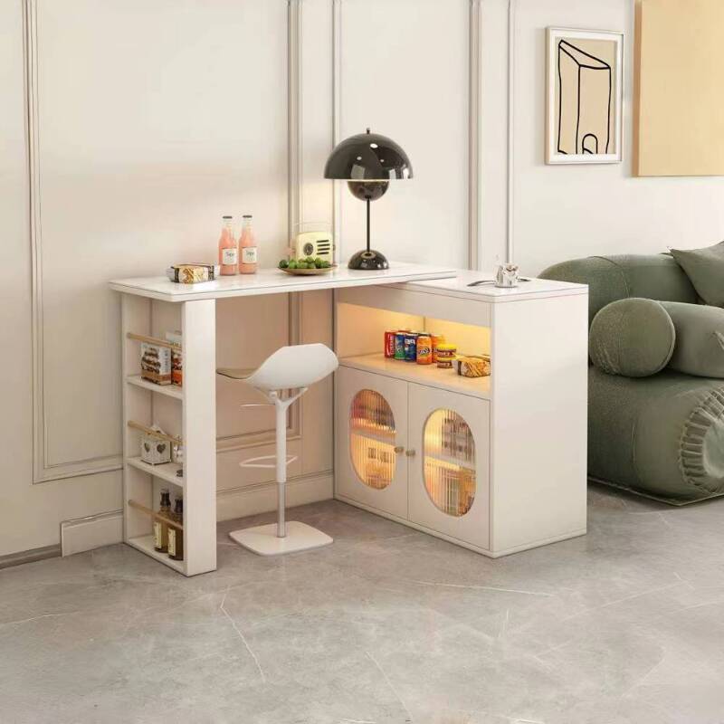 Quartz Transformer Table with Immobile Pedestal and Gateleg Feature