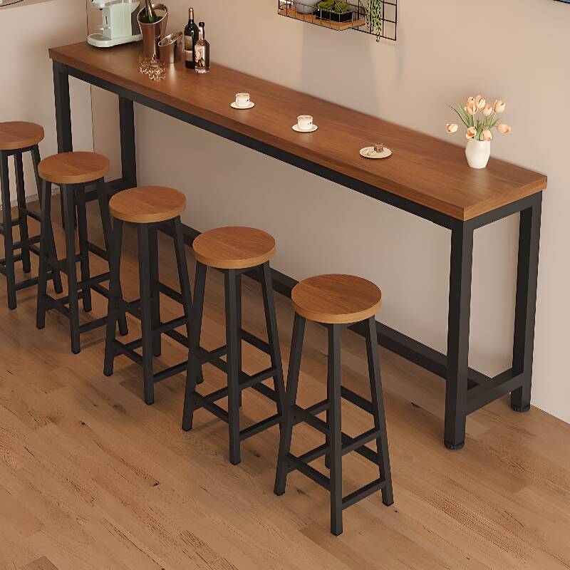 Fixed Design Pub Table in Cocoa with Foot Platform