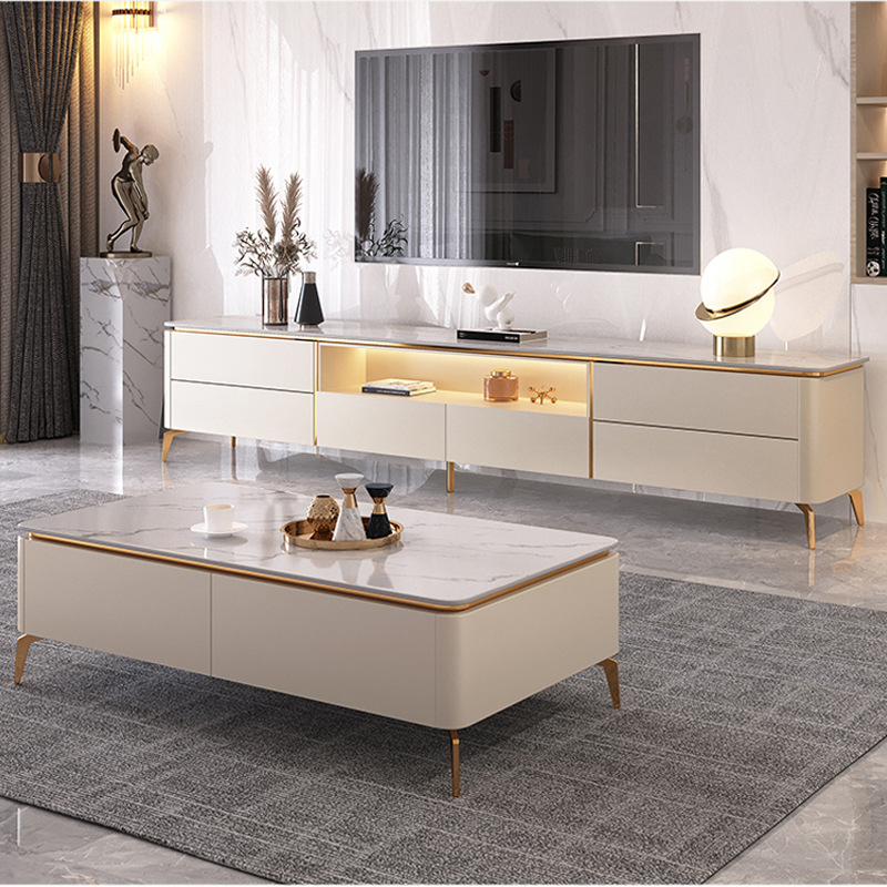 Carson 2.0m TV Consule Unit Creamy Stone Top